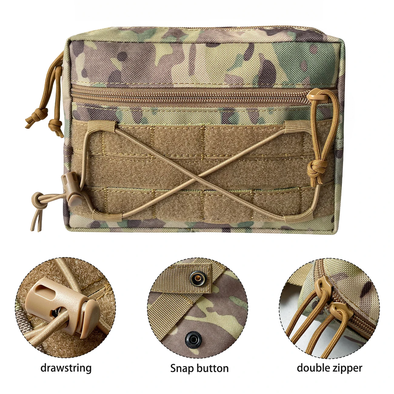 Camouflage Utility Pouch Multi‑compartment Organizer Bag for Backpack Vest Attachment Outdoor Storage Waist Accessories Bag