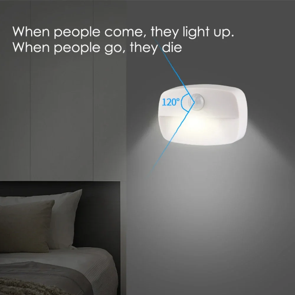 LED Night Light with Motion Sensor, Battery Operated, for Hallway, Stairs, Bedroom