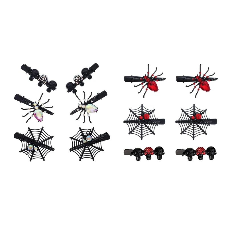 Novelty Scary Spider Skull Shape Hair Clip Halloween Costume Headwear for Women Party Anime Party Hair Non Slip Supplies