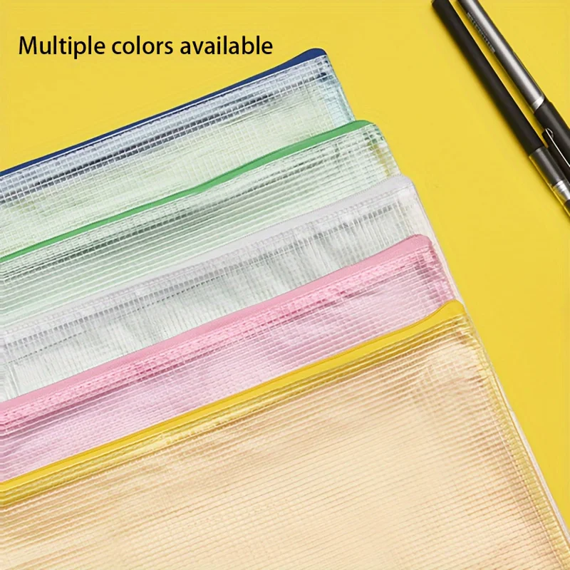 5 قطعة A3 أكياس ملف سستة شبكة بلاستيكية أكياس بسحاب مقاوم للماء أكياس الملفات مجلس لعبة تخزين أكياس للمكتب المنزل السفر #4