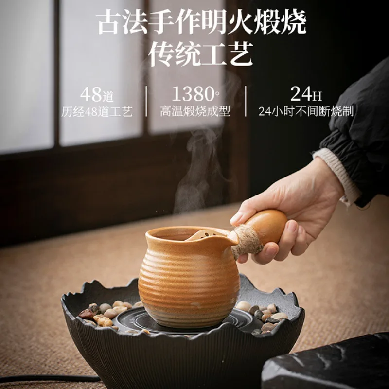 Oven Pottery Clay Stove Tea Ceramic Tea Brewing Pot High Temperature Resistant Indoor Charcoal Pot Side Handle Teapot Open Fire