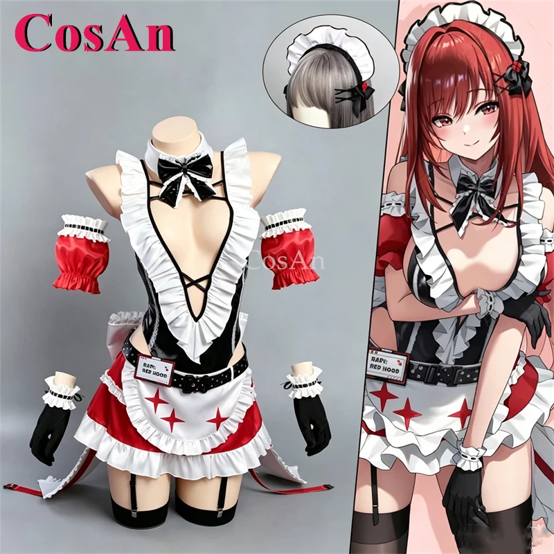 CosAn Game Rapi Cosplay Costumes Fashion Sweet Lovely Coffee Maid Outfit Women Apron Dress Activity Party Role Play Clothing New
