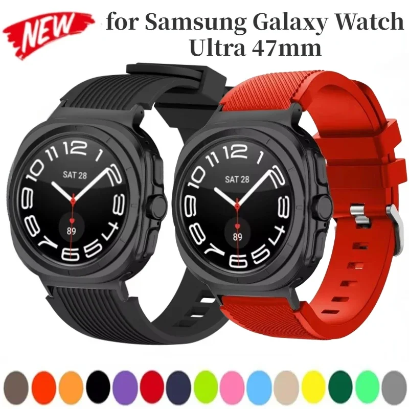 

Sports Silicone Strap for Samsung Galaxy Watch 8-7 Ultra 47mm Wristband for Galaxy Watch Ultra 47mm Bracelet Correa Accessories