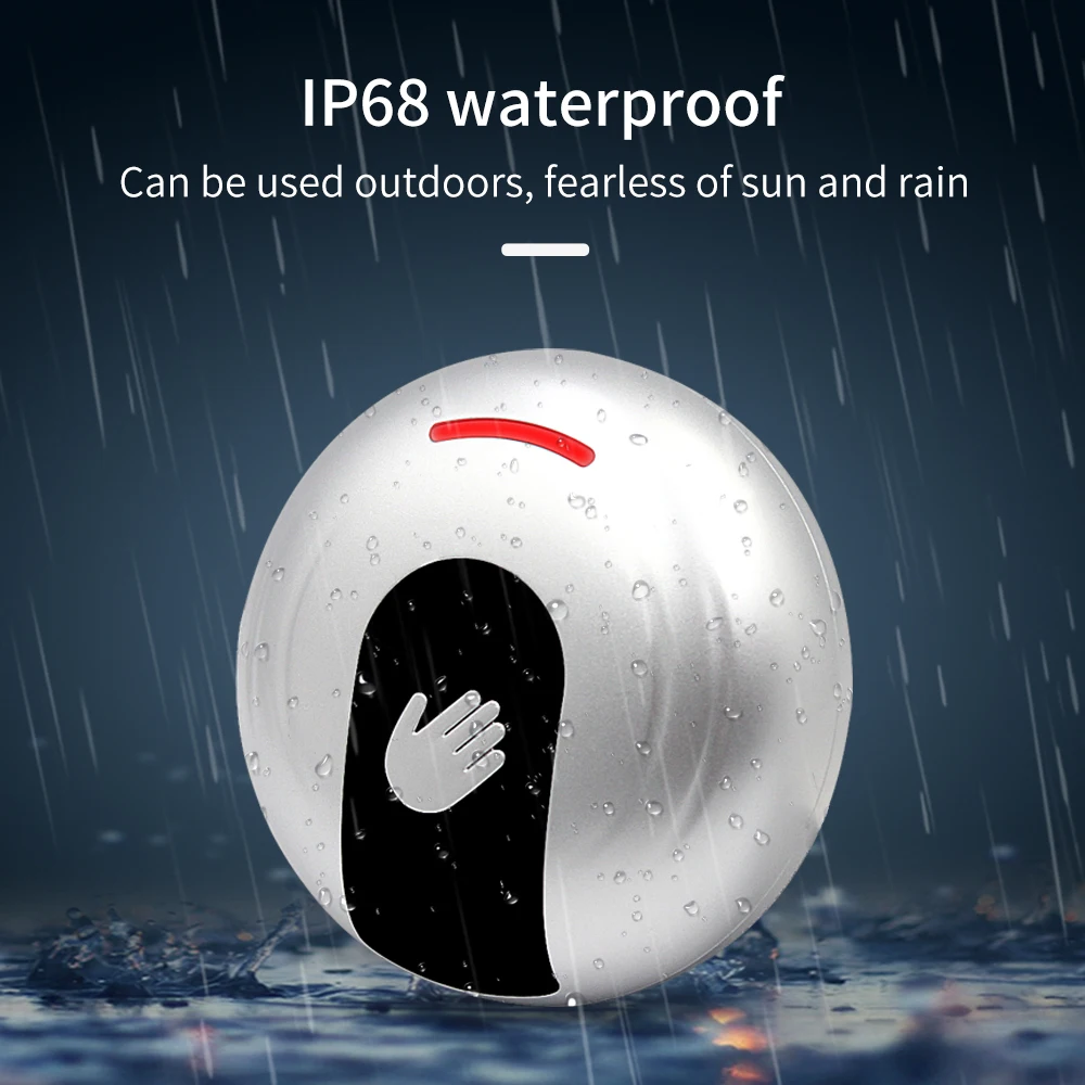 No Touch Infrared Sensor IP68 Waterproof Exit Switch Induction Type Release Exit Button Access Control System DC12V 36V With LED