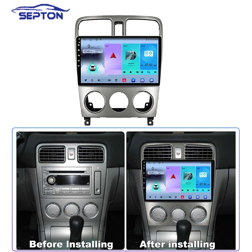 SEPTON Android Car Radio Audio Player for Subaru Forester SG 2002 -2008 2 Din Head Unit Carplay 4G GPS Car Intelligent Systems