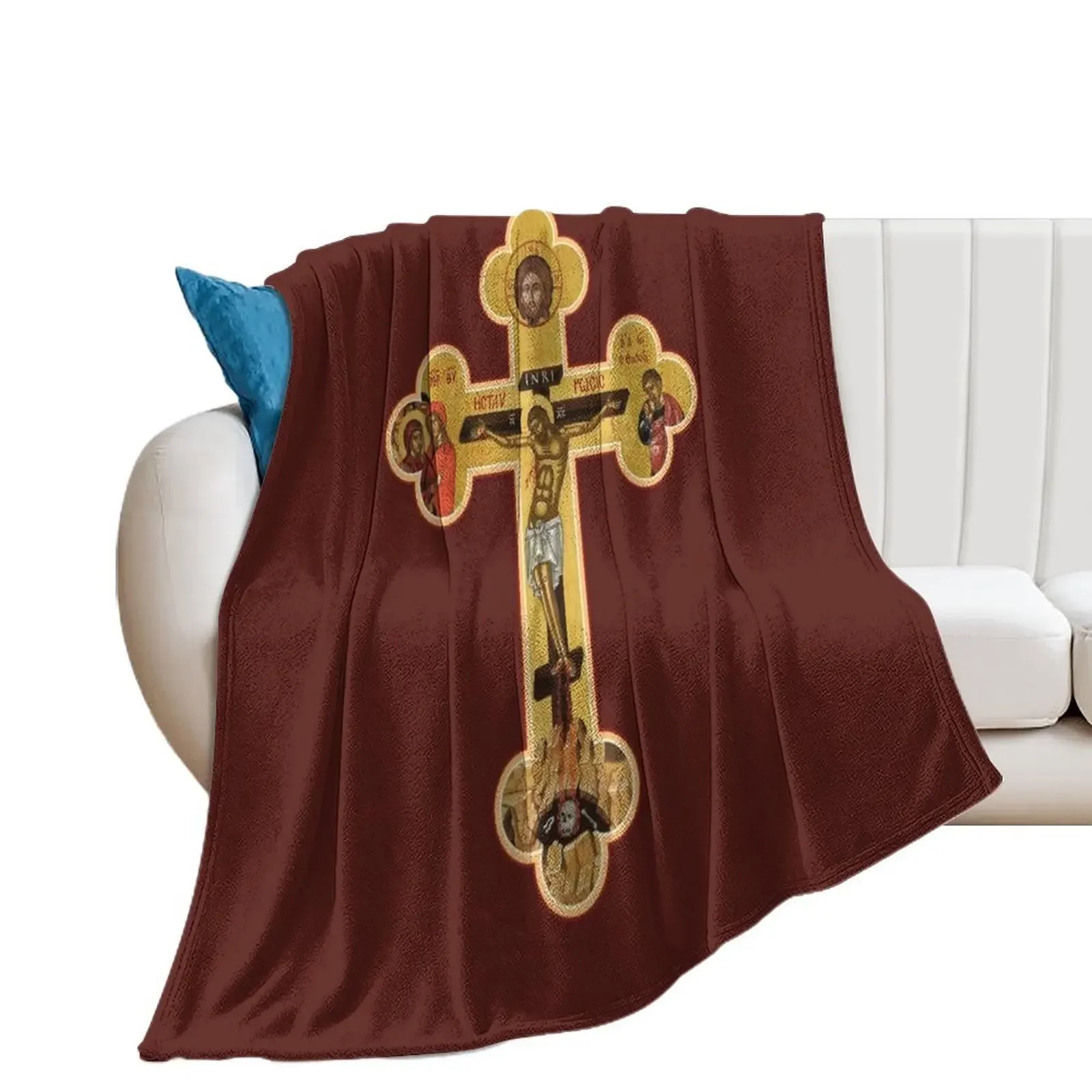 Orthodox Cross Icon Throw Blanket Stuffeds heavy to sleep Comforter Blankets