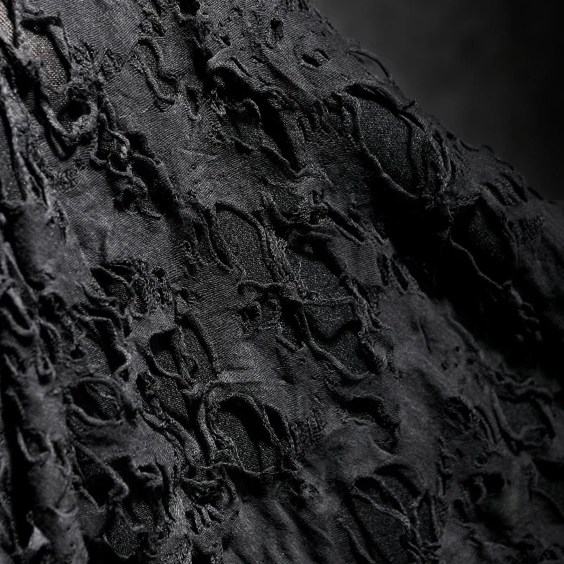 Black Opening Laughing Rage Elastic Knitted Fabric Creative Reconstruction Texture Handmade DIY Clothing Designer Fabric