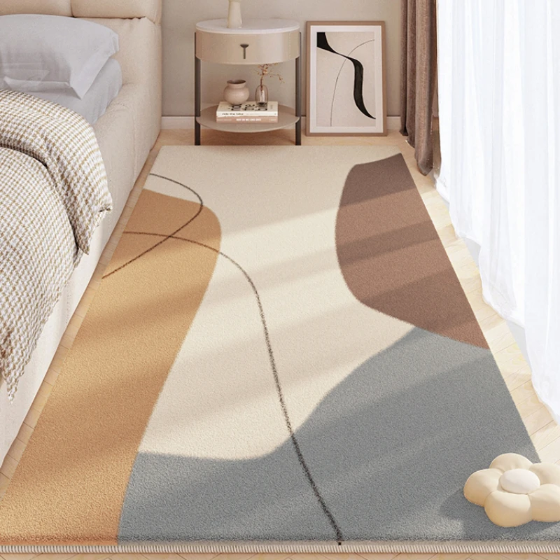 

Modern Simple Bedroom Bedside Plush Carpet Home Living Room Decoration Carpets Light Luxury Balcony Bay Window Fluffy Soft Rug