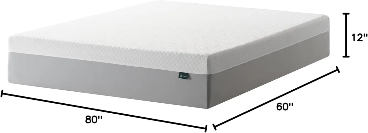 12 Inch Green Tea Essential Memory Foam Mattress [New Version], Queen, Fiberglass Free, Medium Feel, Breathable Airflow