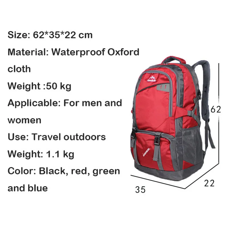 Imagem -06 - Mochila de Grande Capacidade para Homens e Mulheres ao ar Livre Caminhadas Camping Impermeável Pano Oxford Mochila Bolsa de Viagem de Longa Distância Bolsa de Bagagem