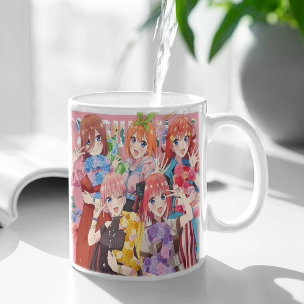 

The Quintessential Quintuplets Cartoon Milk Mocha Cup Coffee Tea Cup Cute Animal Breakfast Dessert 11oz Milk Water Cup Gift