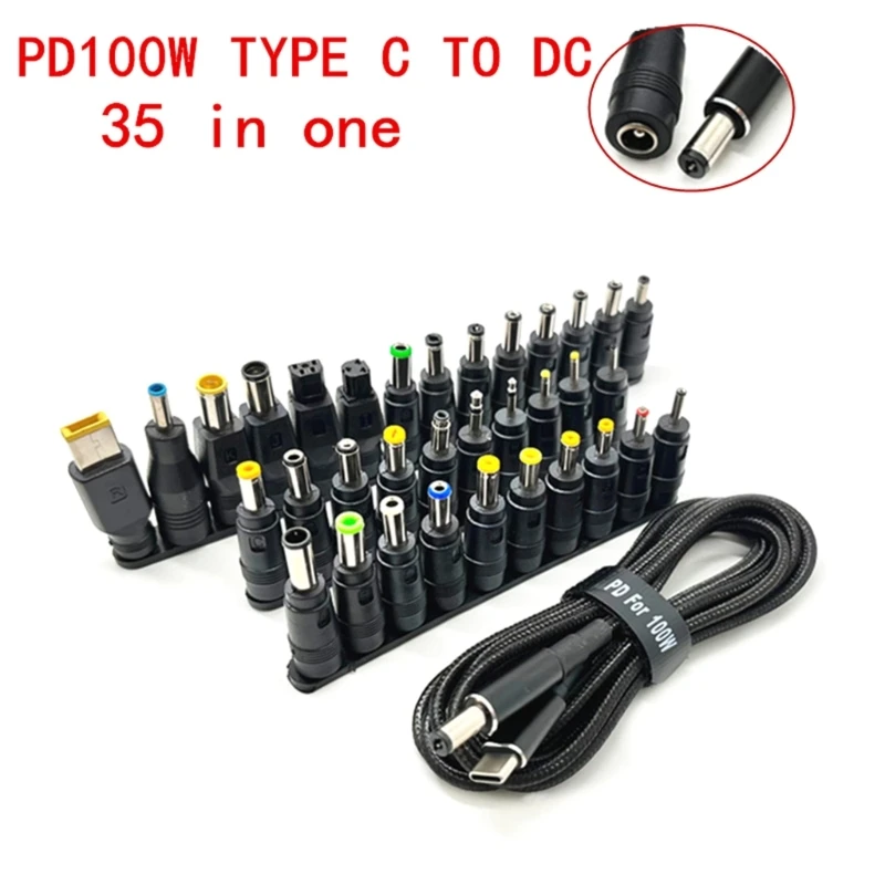 20V PD Fast-Charging Activation Cable TypeC To Trigger Line 100w Laptop Adapter Cord Comes with 34 Connectors