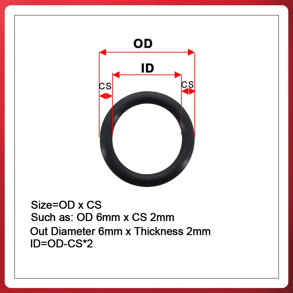 Black O Ring Gasket Washers VMQ Food Grade O-ring Silicon Insulated Sealing Ring Thickness Rubber Silicone CS1mm 2mm 3mm 4mm