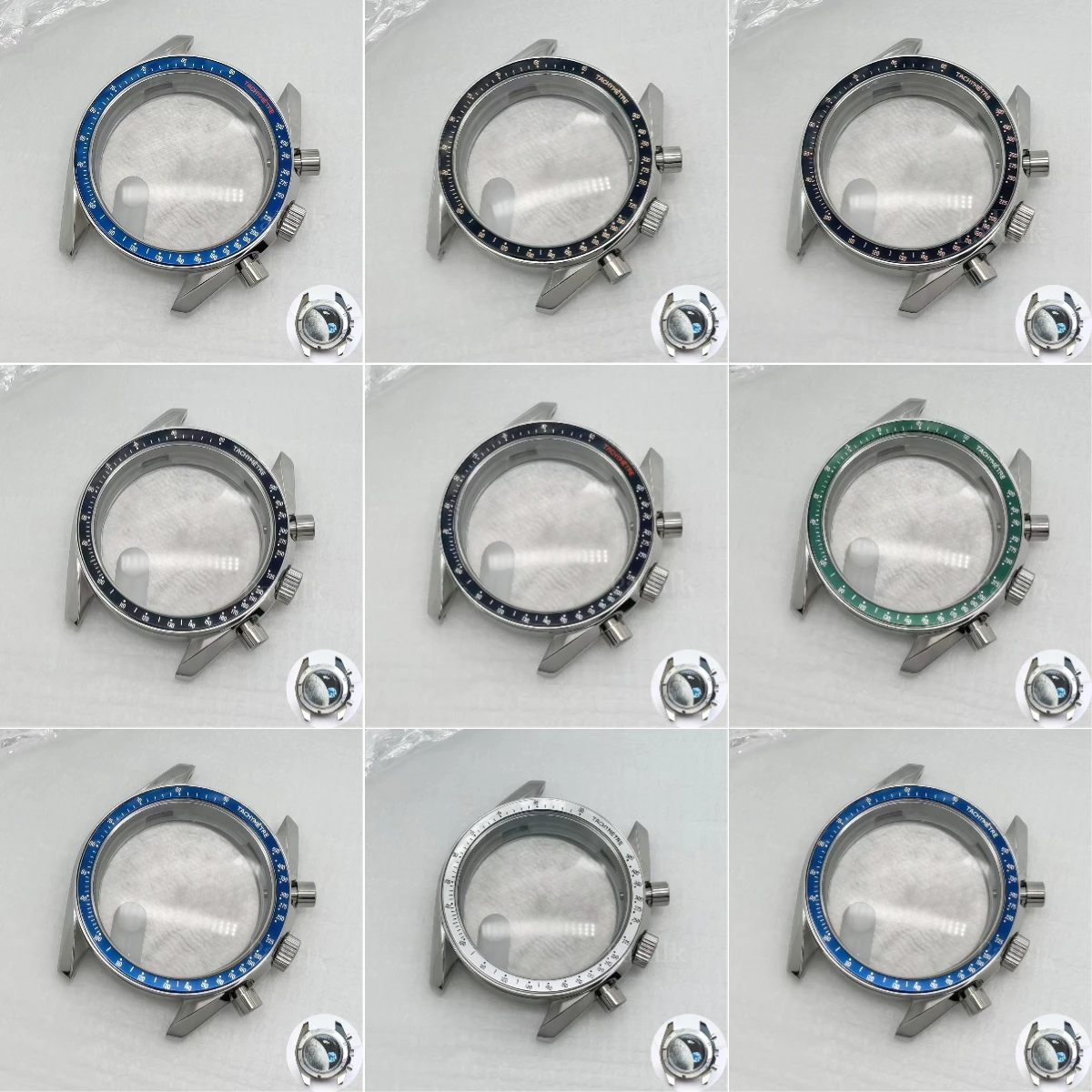VK63 Case Moon Case 39.7MM Metal Case Moon Pattern Back VK63 Chronograph Case For Speed Master VK63 Case Men's Watch Parts