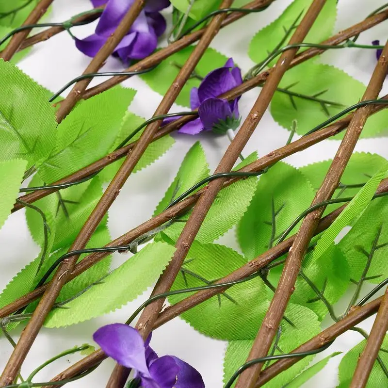 New Garden Screening Expanding Trellis Privacy Screen Hedge Artificial Faux Ivy Leaves Wooden Fence for Garden Buildings