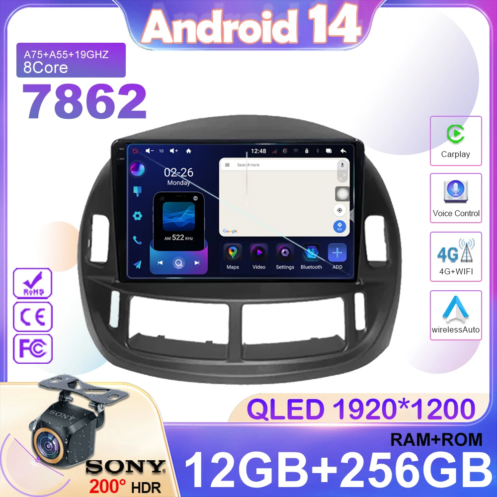 

Android 14 Car For Toyota Previa ESTIMA ACR30 Tarago 2002-2006 QLED Stereo Radio Multimedia Player Head Unit GPS 4G BT Carplay