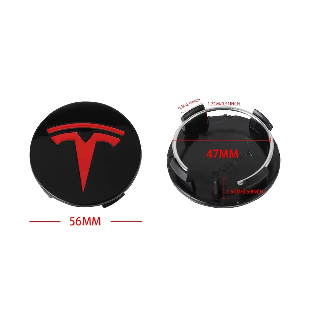 

4pcs For Tesla Model 3 S X Y Cybertruck Roadster Car Badge Wheel Center Hub Cap Cover Accessories Auto Styling