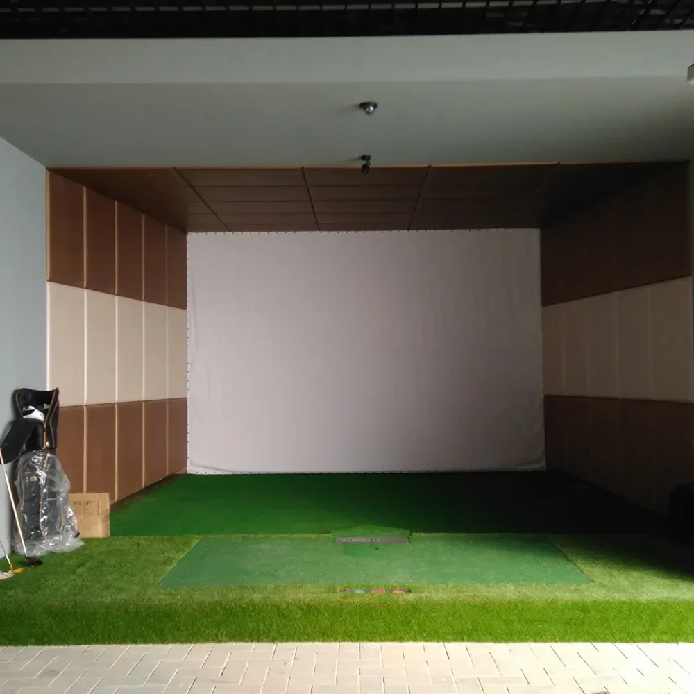 Golf Ball Simulator Curtain Impact Display Projection Screen Indoor White Cloth Material Golf Exercise