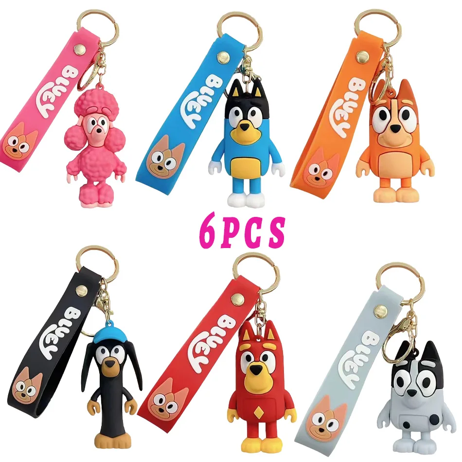 

Bluey Hot 3D Printed New Anime Keychain Cartoon Cute Doll Keyring Ornament Key Chain Decoration Kids Toys Gifts