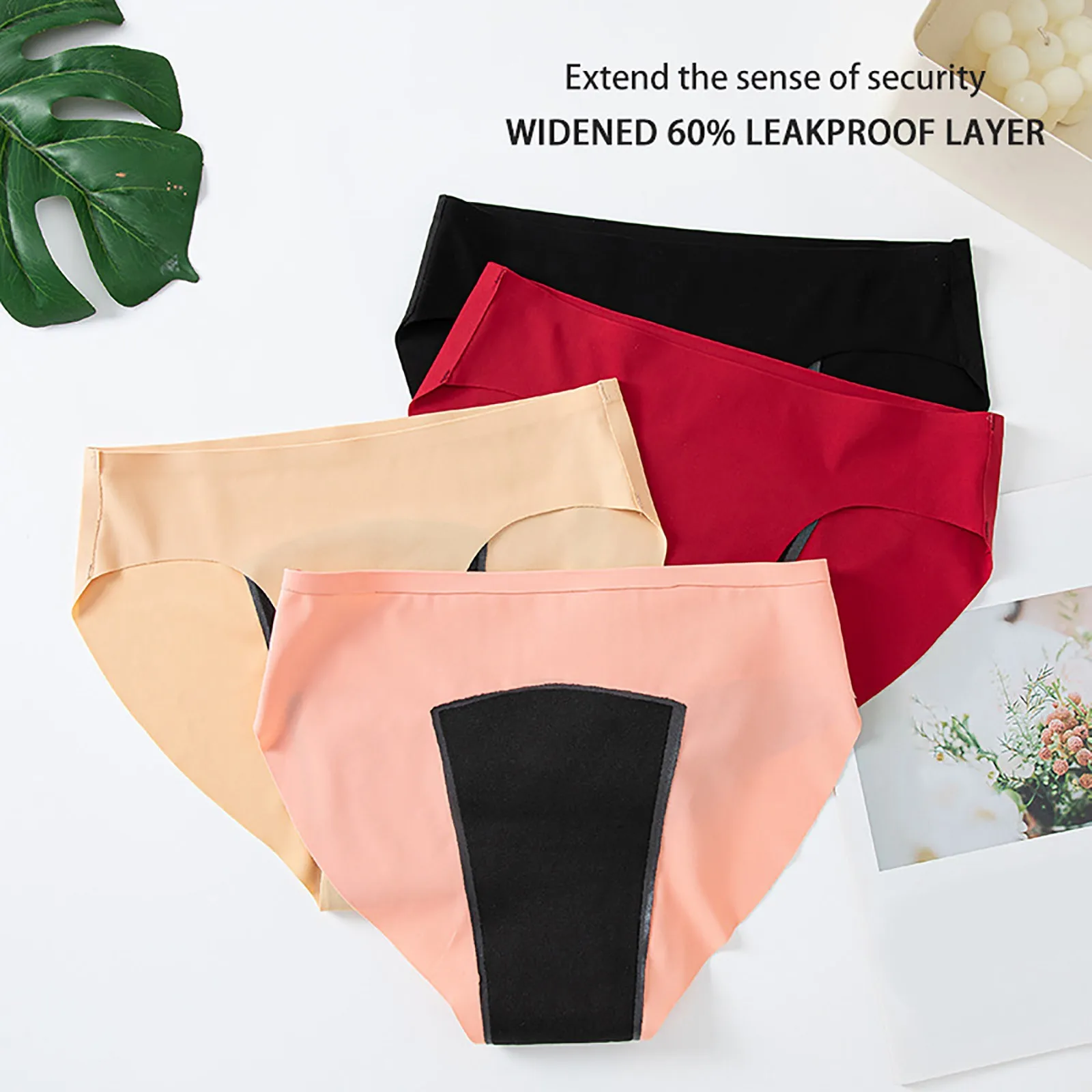 4 Layer Period Bikini Bottoms For Women Period Swimwear For Swimming Leak-Proof Menstrual Underwear Girls Absorbent Swim Pants