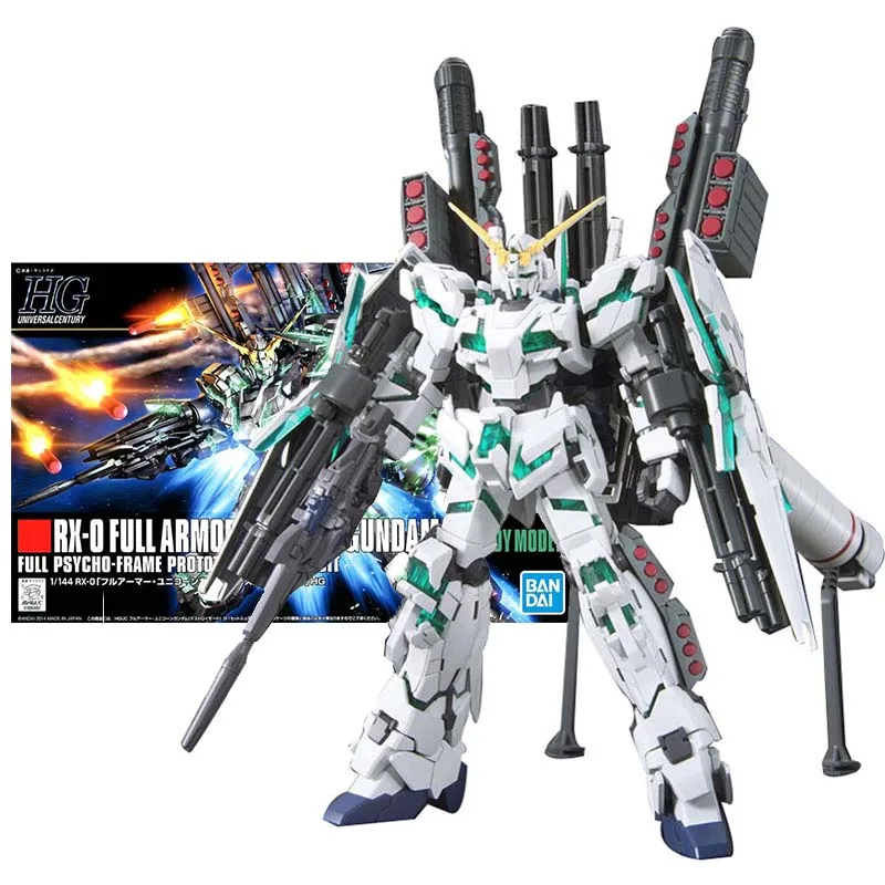 Bandai Figure Gundam Model Kit Anime Figures HG RX-0 Full Armor Unicorn Destroy Mobile Suit Gunpla Action Figure Toys For Boys