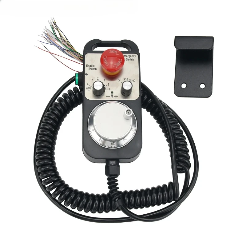 

6-Axis 5V 100PPR CNC Pendant Handwheel with Emergency Stop Switch Manual Pulse Generator MPG