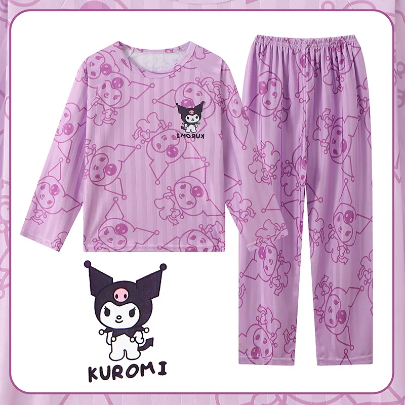 

Hello Kitty Comfortable Children's Pajama Sets Cute Cartoon Durable Nightwear Long Sleeve Round Neck Pajama Autumn Winter