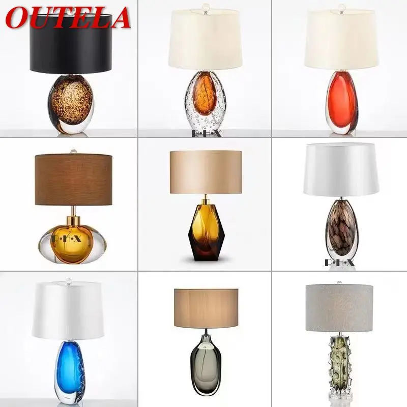 

OUTELA Nordic Glaze Table Lamp Modern Art Iiving Room Bedroom Study Hotel LED Personality Originality Desk Light