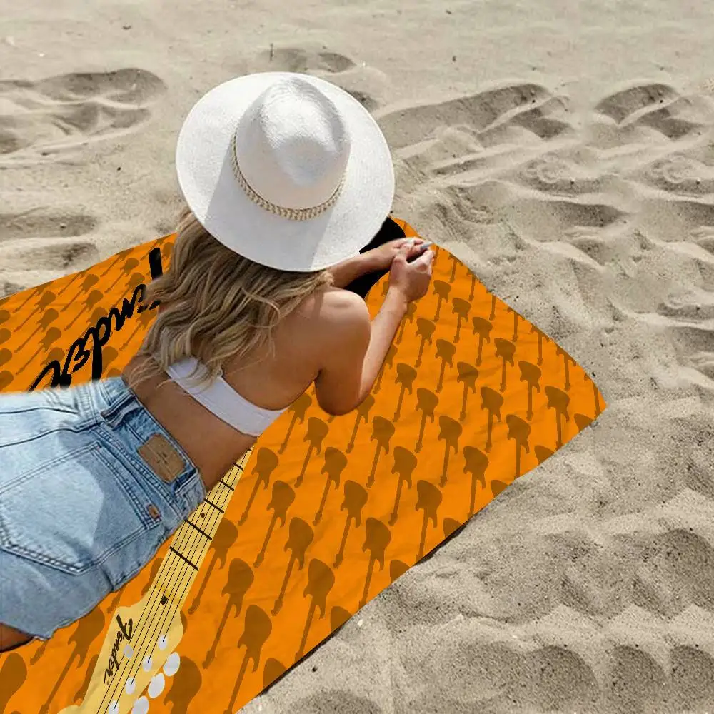 F-Fender Guitar Microfiber Beach Towel Absorbent Quick dry Soft Yoga Swimming Resort Mountain Climbing Towel