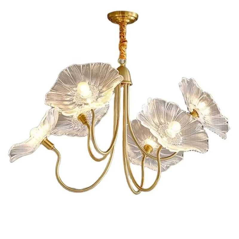 Modern crystal chandelier gold glass chandelier living room dining room home decoration lamp