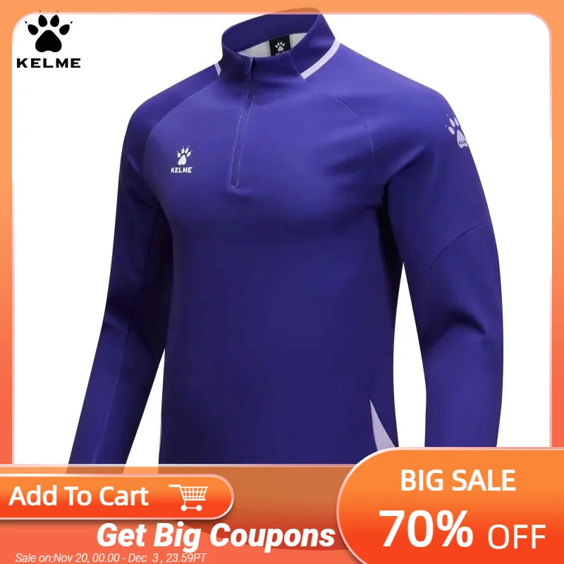 

Kelme Karmei Stand Neck Breathable Sports Hoodie For Men's 2024 Spring Football Training Pullover Basketball Jacket