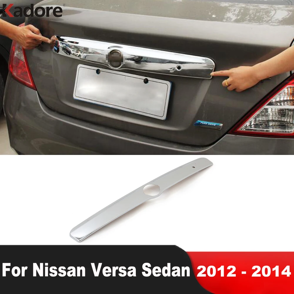 Rear Trunk Lid Cover Trim For Nissan Versa Sedan 2012 2013 2014 Chrome Car Tailgate Tail Door Molding Strip Exterior Accessories