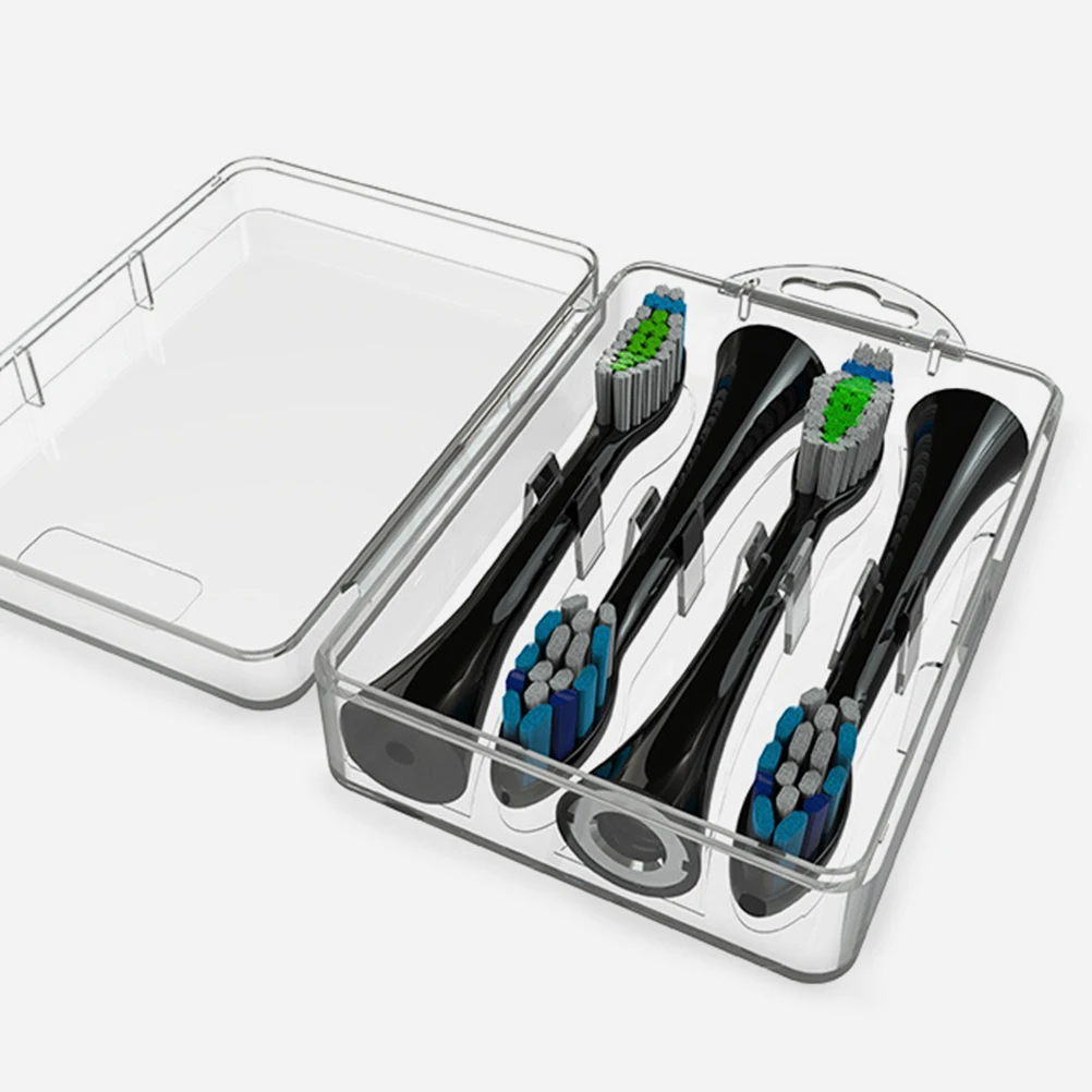 4 قطعة رؤوس فرشاة الأسنان الكهربائية Pp دائم قابلة لإعادة الاستخدام صندوق تخزين السفر المحمولة حامل رأس فرشاة صغيرة لرأس فرشاة الأسنان