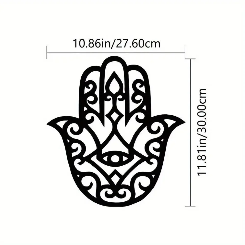Brand Hamsa Hand Metal Wall Art Black Boho Sign For Indoor Living Room Home Decor Gift