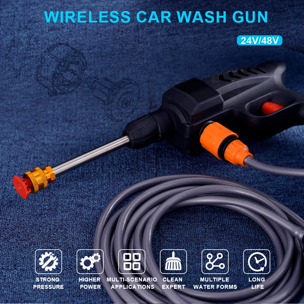 30Bar Car Washer Gun High Pressure Wireless Car Washing Cleaner Water Cleaner Household Washing Machine For Car Cleaning Kits