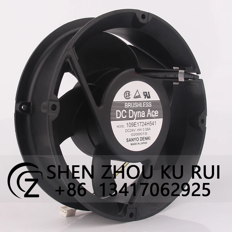 109E1724H541 Case Cooling Fan Dual Ball Bearing for SANYO 170×170×50mm 17250 24V 0.58A 17CM