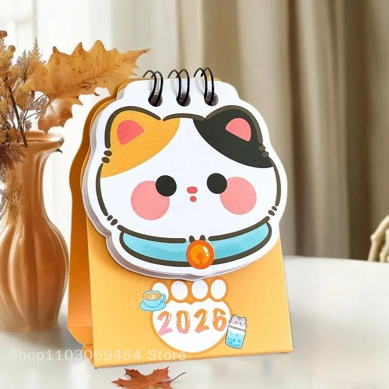 2026 Cute Pet Trumpet Desk Calendar Cartoon Mini High-Value Student Check-In Ornament Girls Heart Small Calendar