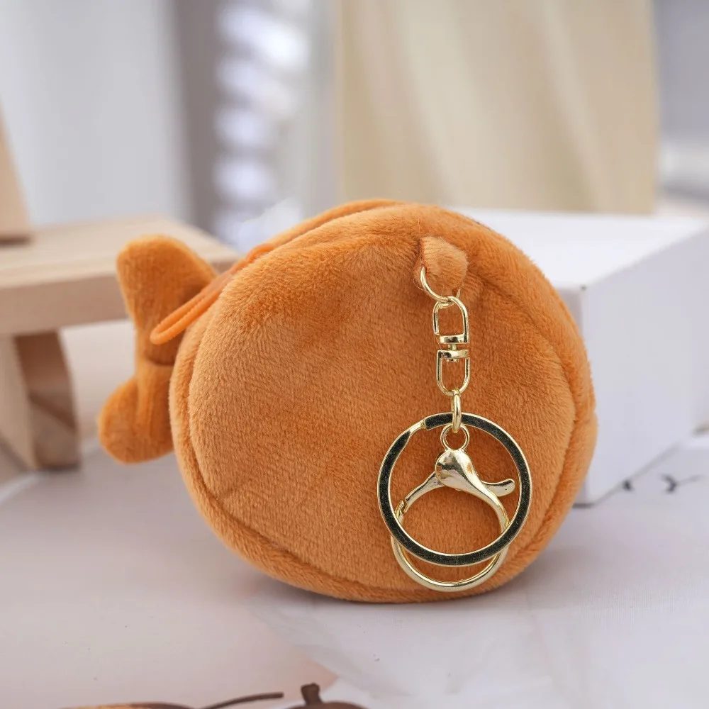 Cute Kids Coin Purse Cartoon Fish Shape Earphone Case Small Zipper Pouch with keychain Portable Wallet for Coins Keys case