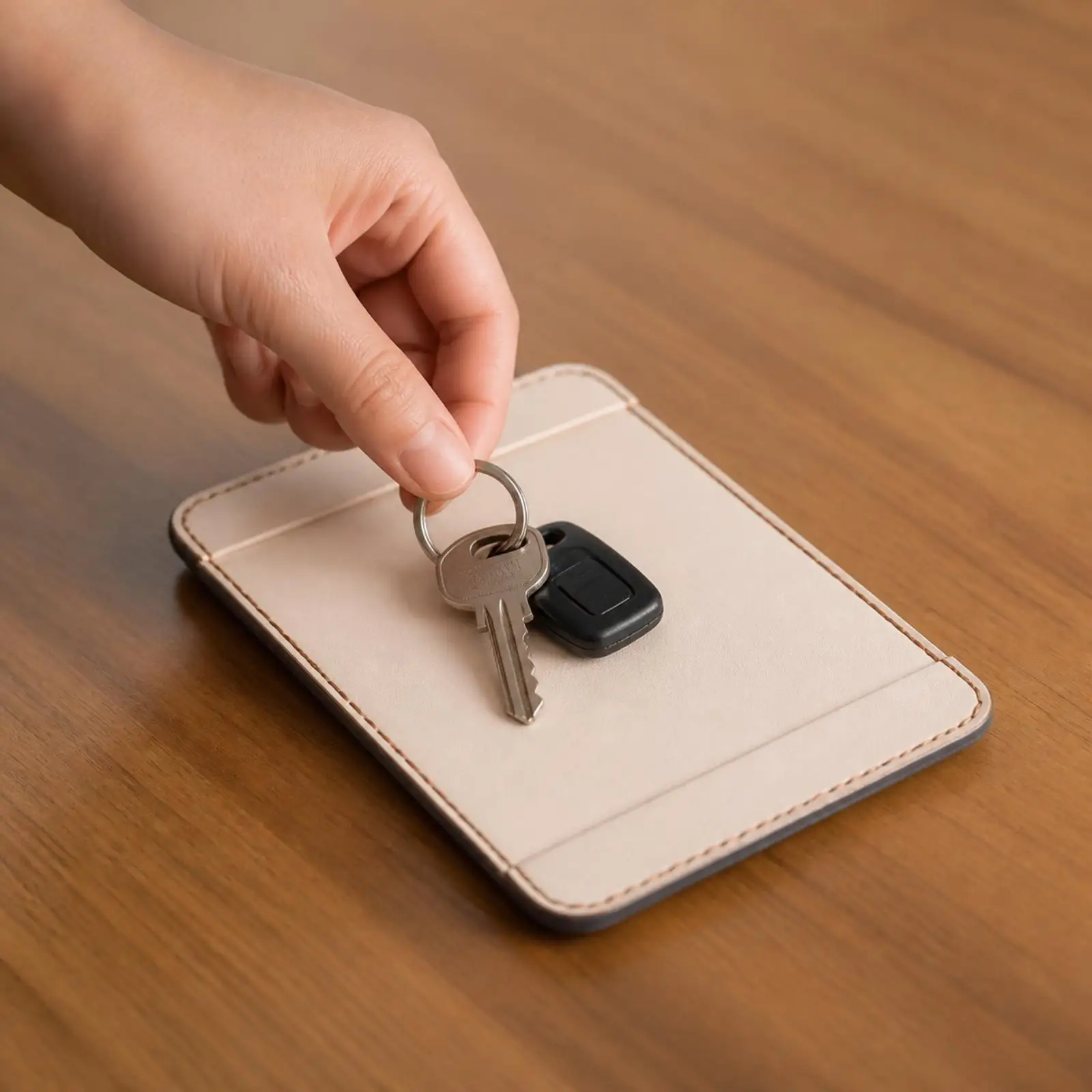 Faux Leather Desktop Organizer Tray for Memo Pads and Stationery Fits Bedside Table Workspace