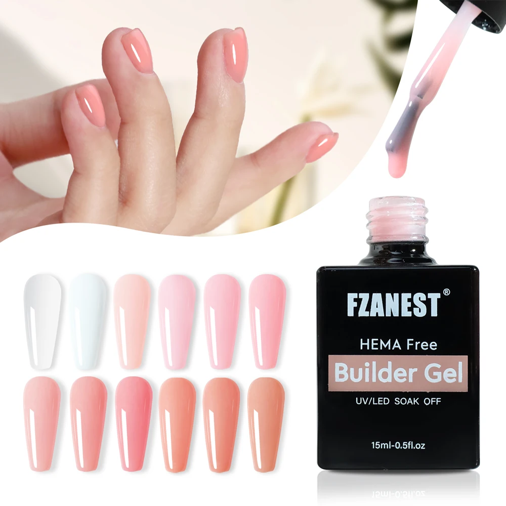 OEM Hema Free Builder extensión de Gel duro engrosamiento cepillo fortalecedor de uñas en botella constructor de Gel Soak Off UV Nail Art Design