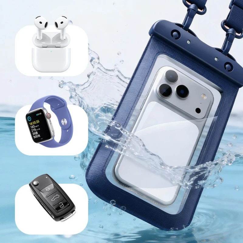 7.5-inch Waterproof Phone Pouch: Touchscreen-Compatible for Swimming and Diving, Dual-Clip Sealing, IPX8 Waterproof Phone Case