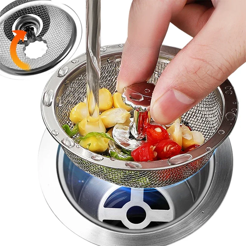 Stainless Steel Kitchen Sink Filter Anti-blocking Sink Sewer Strainers Bathroom Floor Drains Hair Catcher Waste Filters Stopper