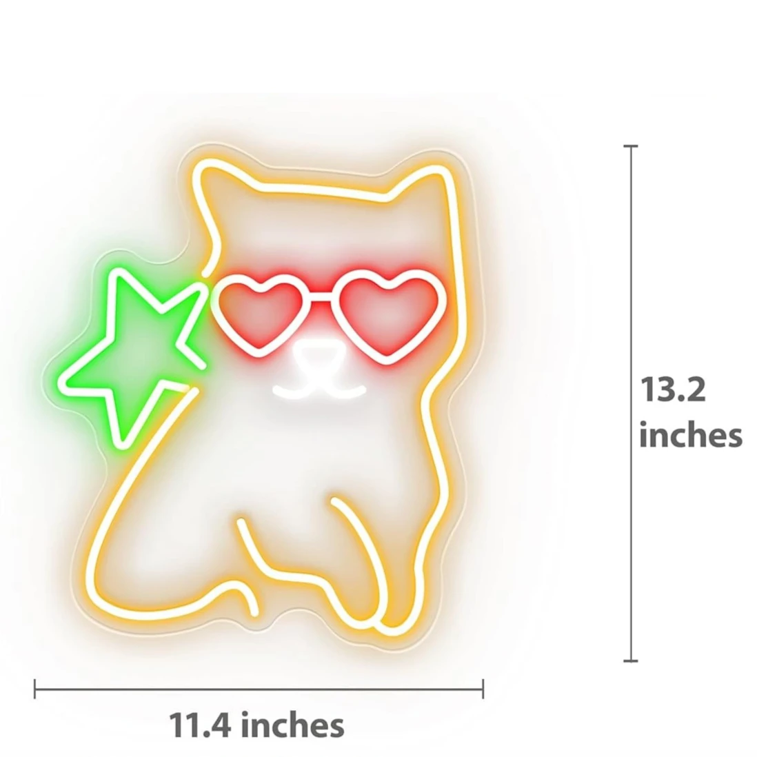 Cute Cat Neon Sign Stars LED Neon Light for Bedroom Home Bar Party Man Cave Party Wall Decor Birthday Kids Girls Dimmable USB