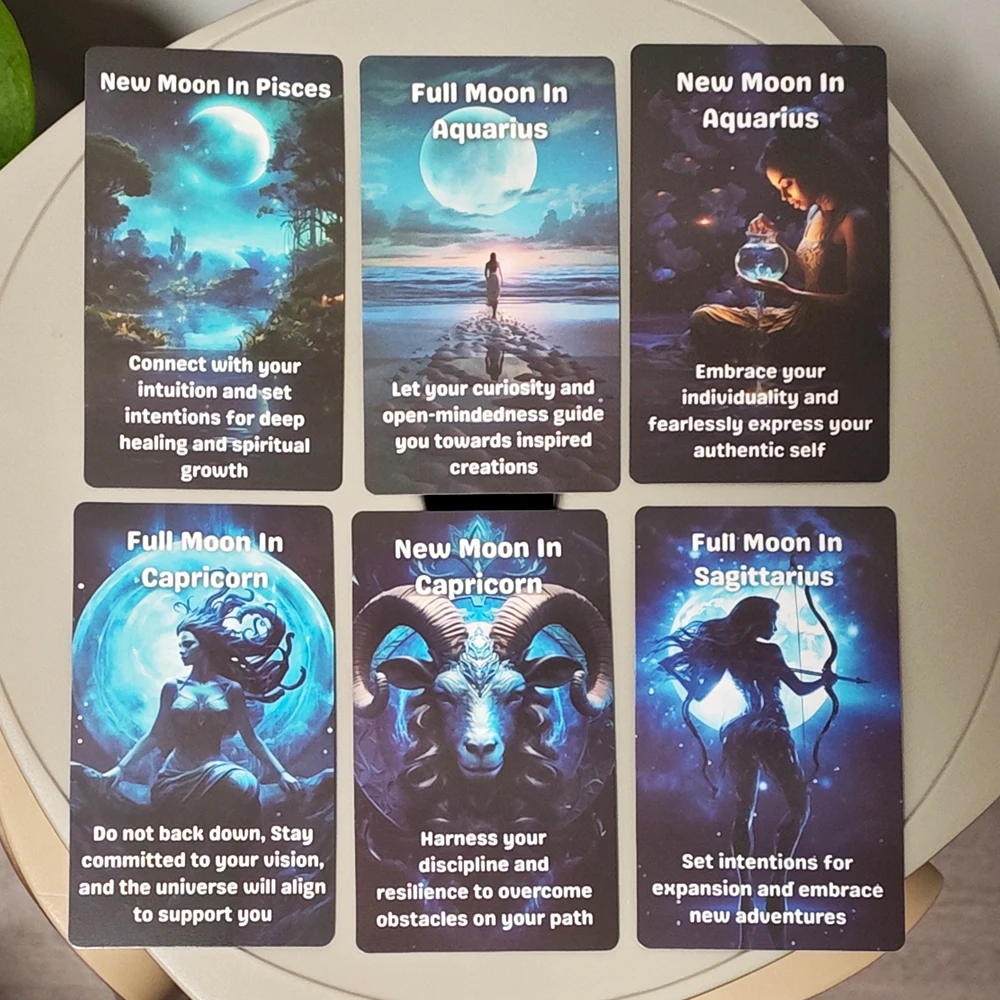 

Spiritual Healing Moon Messages 39 Pcs Cards Moonology Wisdom Oracle Lunar Energy Deck 10.3*6cm for Love and Inspiration