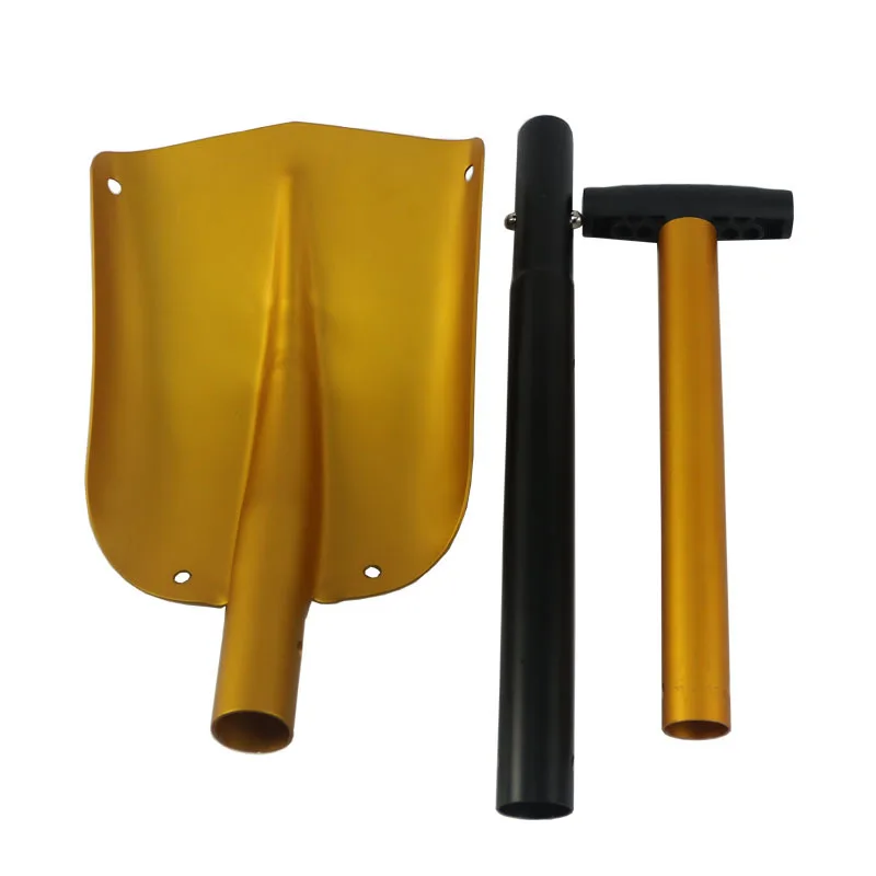 Pá de neve de emergência automática com alça extensível leve de alumínio para carro, acampamento ao ar livre, jardim, 63-82cm