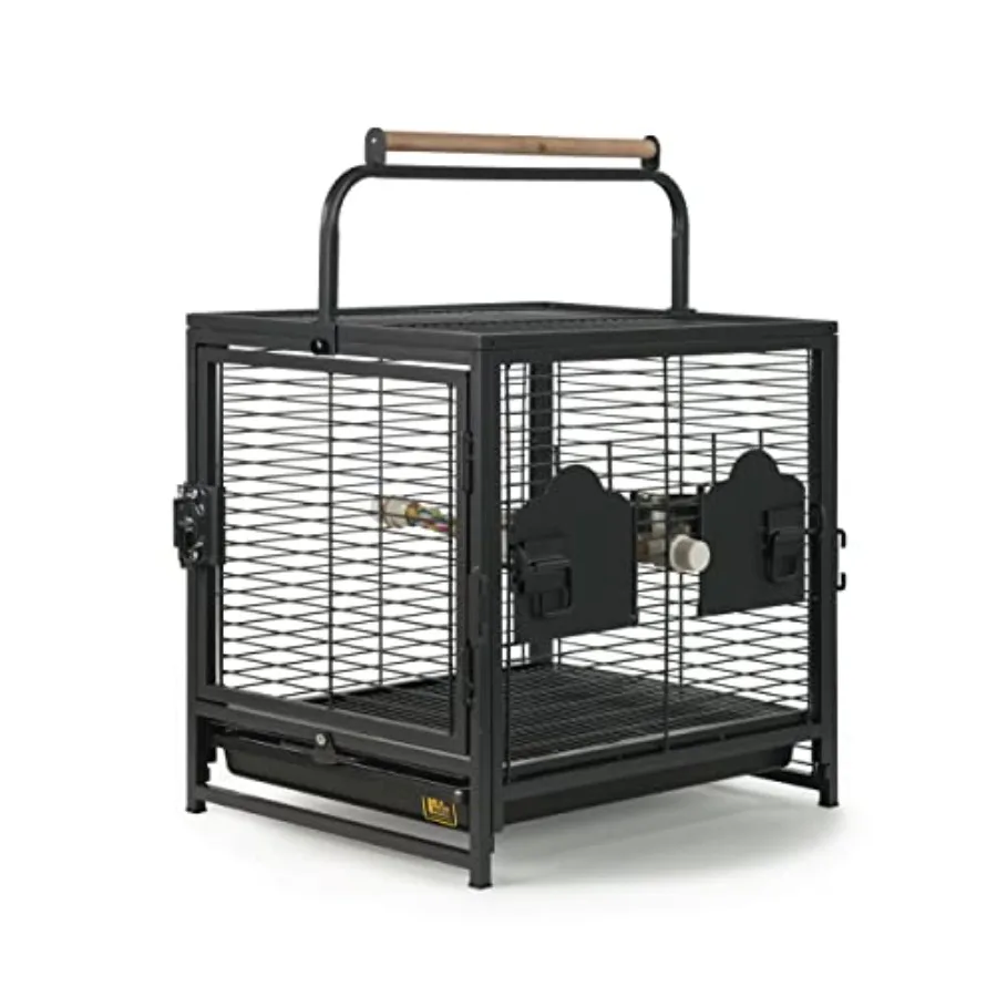 

Playtop Travel Carrier - Outdoor Travel Bird Cage for Small Parrots and Birds, Front Facing Door, Rope Perch, Lightweight and P