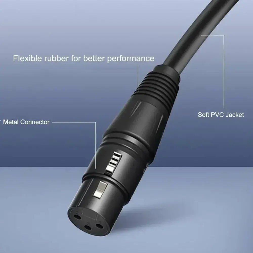 Kabel XLR męski do żeńskiego/męskiego M/F OFC Kabel audio ekranowany do miksera mikrofonowego Femlae do żeńskiego F/F 1m 1,8m 3m 5m 10m 15m 20m