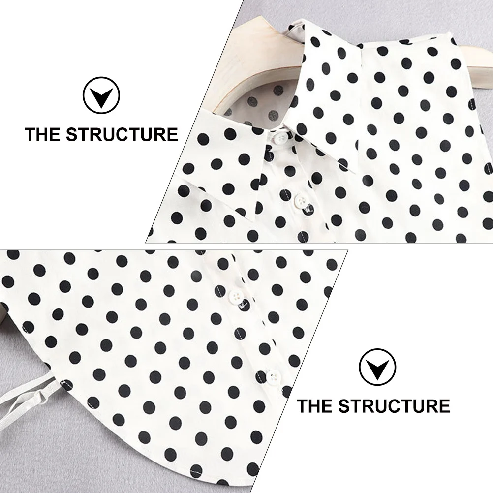 

1 pc Polka Dot Shirt For Women Fake Stylish Clothing Detachable Shirt Collar Accessory Chic Look Decorative Collar