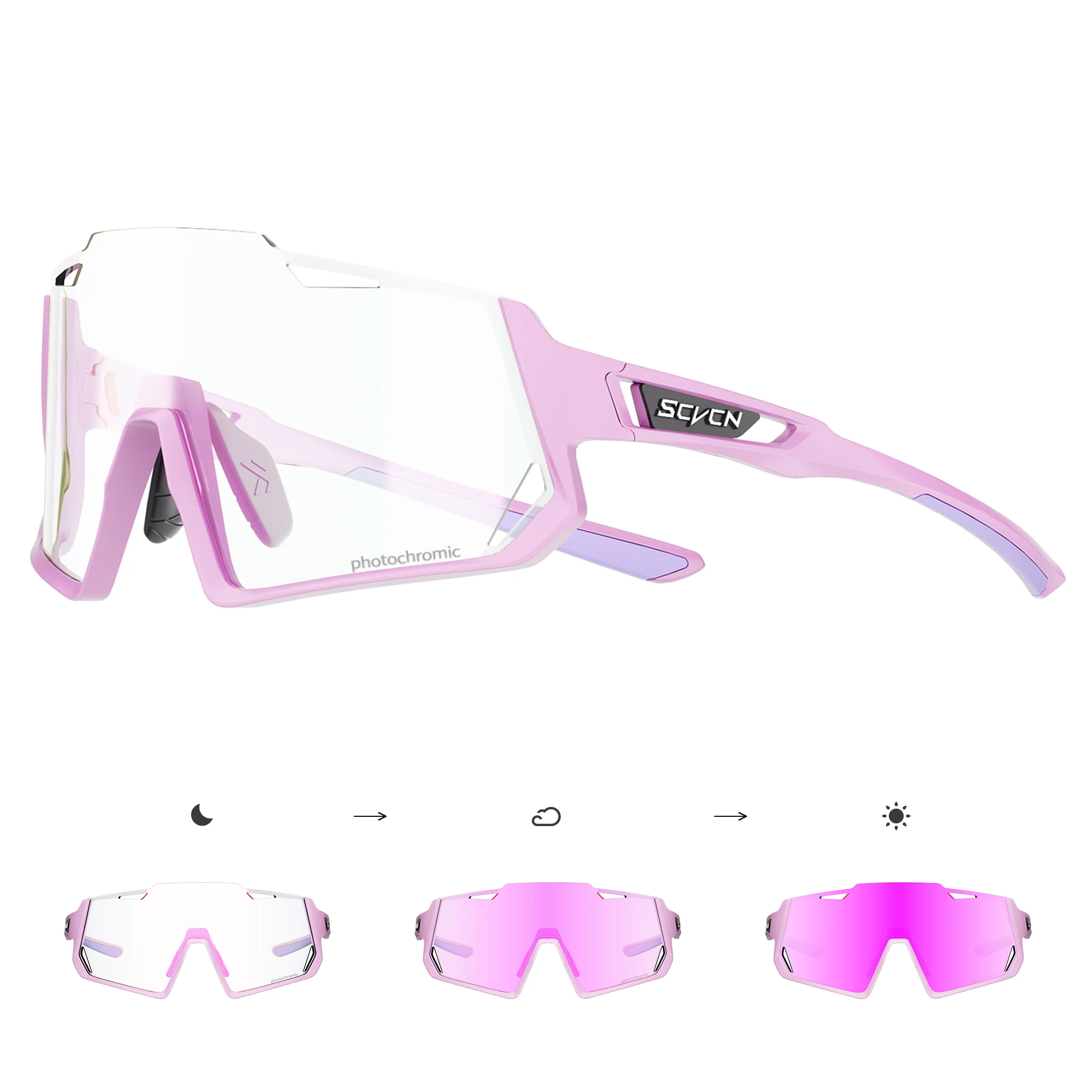 

SCVCN Photochromic UV400 Cycling Glasses MTB Road Bike Eyewear Sports Sunglasses Men Women Outdoor Riding Windproof Goggles