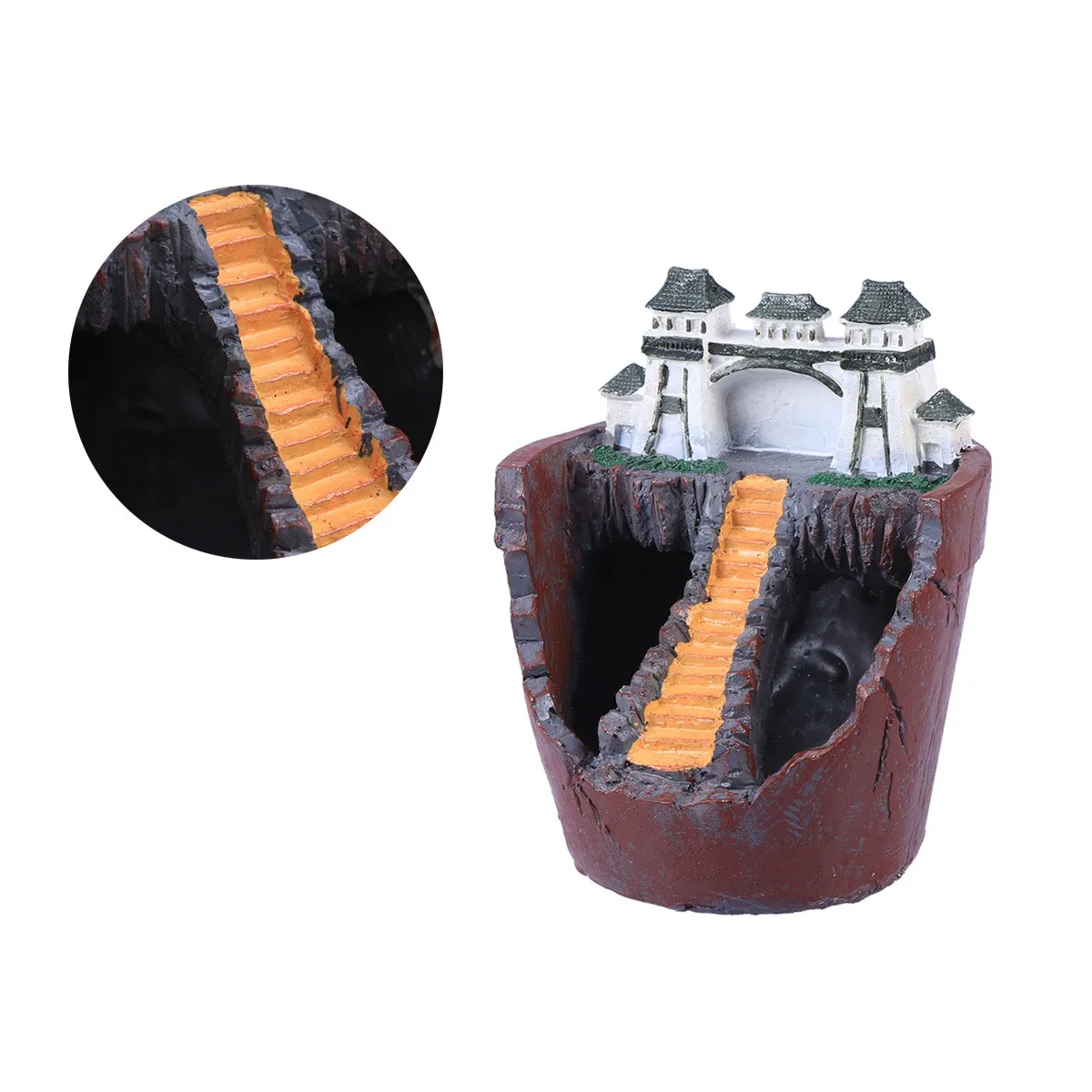 Stylish Multi-Compartment Resin Flowerpot for Succulent Plants Tiny Landscape Planter Hanging Garden Desktop Shelf Decor Gift